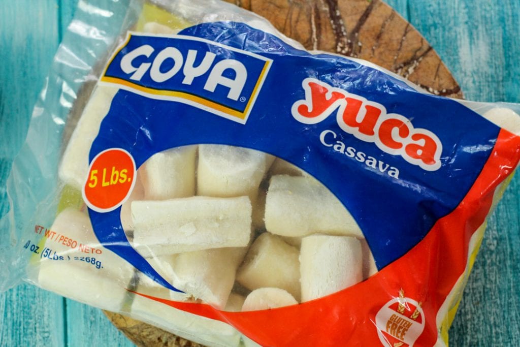 frozen yuca in a Goya bag