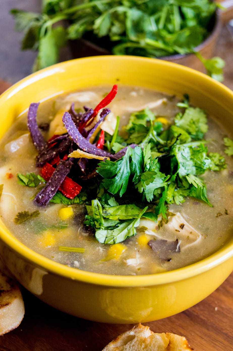 Mild Chicken Enchilada Tortellini Soup