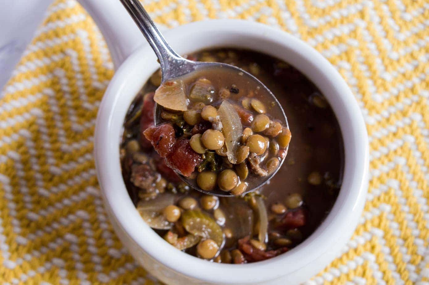 sausage and vegetable lentil soup