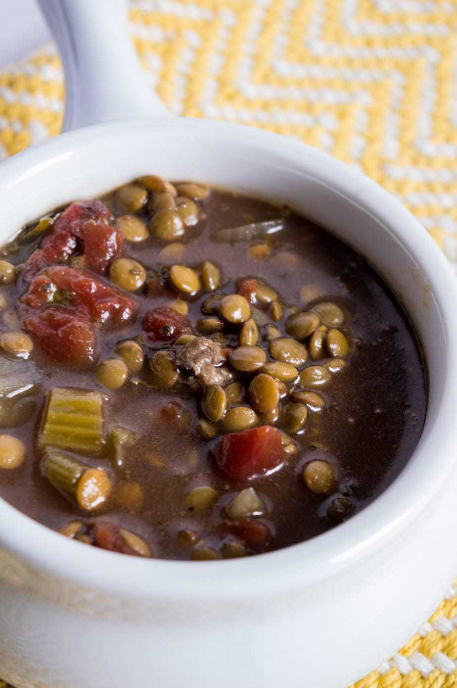 sausage and vegetable lentil soup