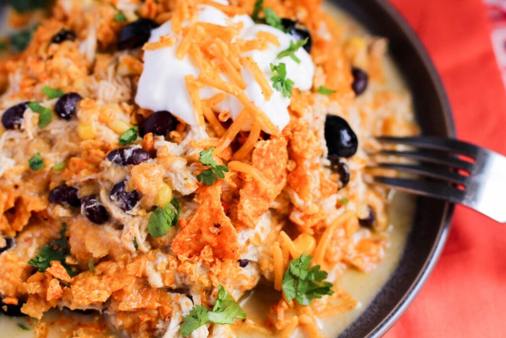 Slow Cooker Chicken Enchilada Doritos Casserole