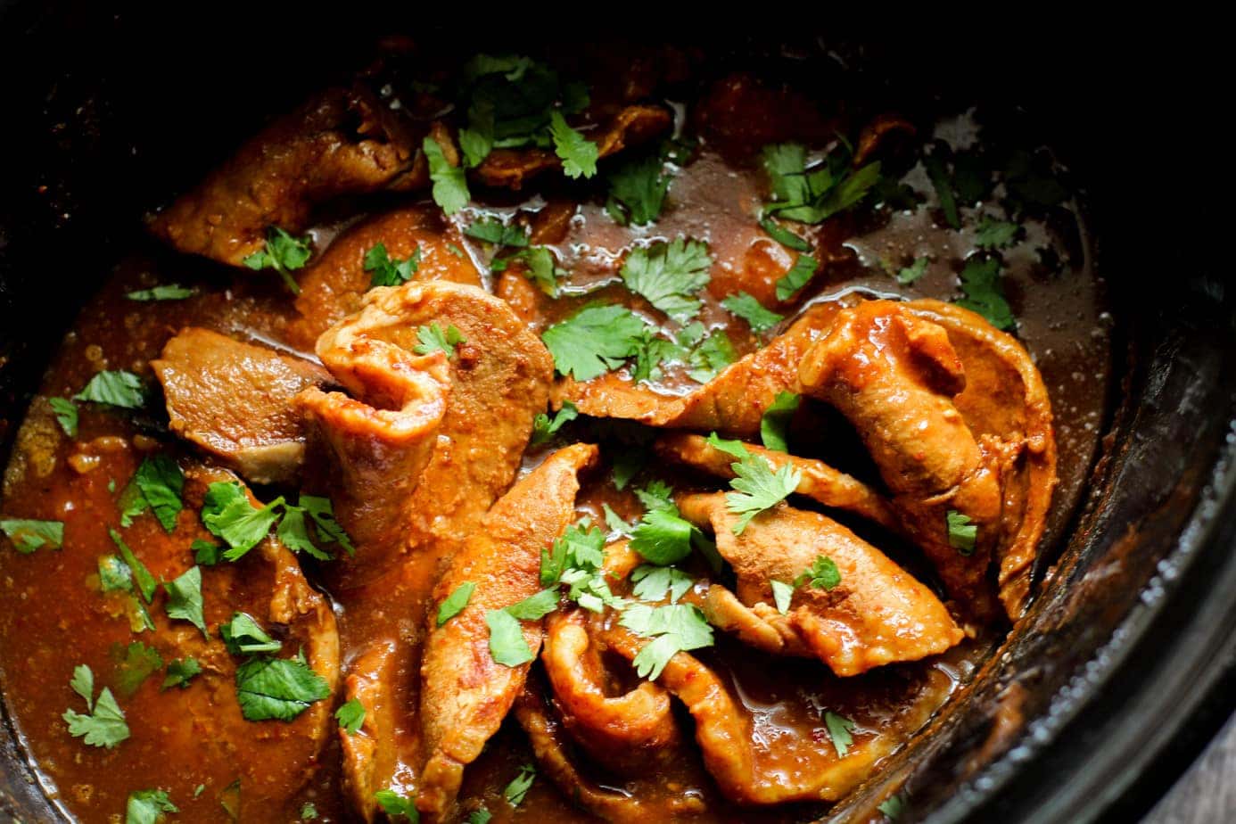 cooked chipotle bbq pork chops with cilatnro