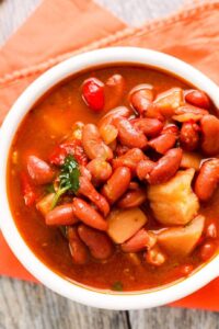 Puerto Rican Kidney Beans in a white bowl
