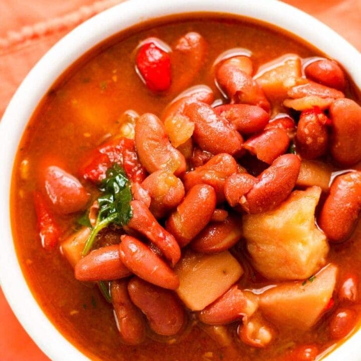 Puerto Rican Kidney Beans in a white bowl