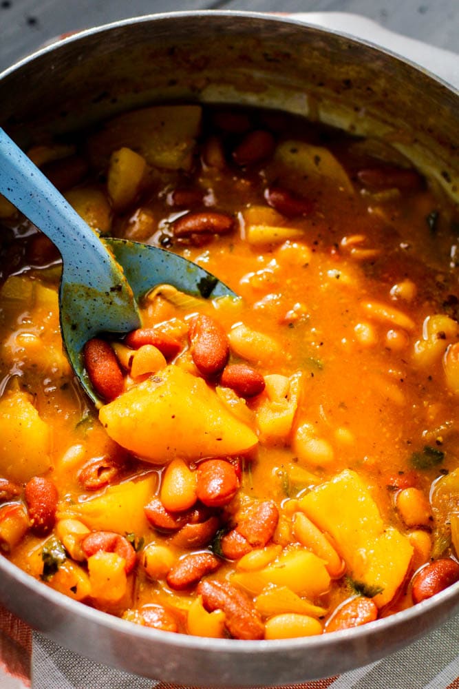 Puerto Rican beans in a pot