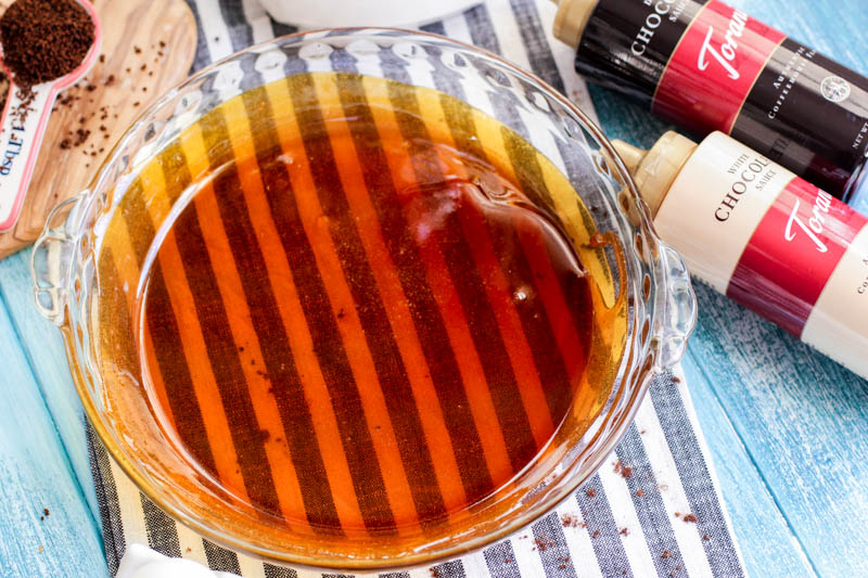 flan caramel on a glass baking dish