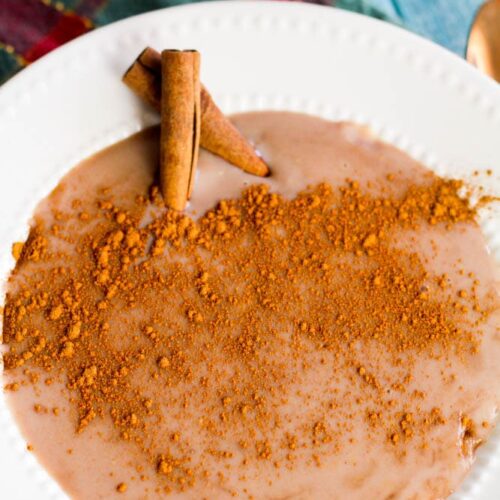 Cuban Chocolate Maizena (Natilla) on a white dish