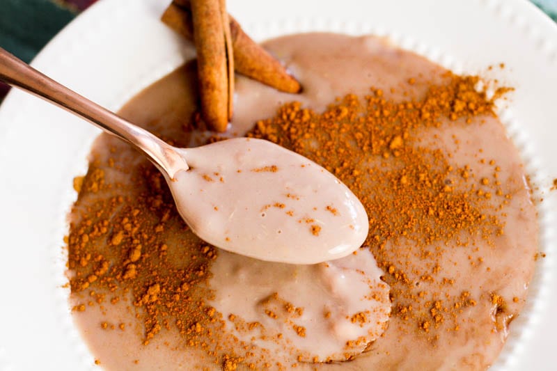 Cuban Chocolate Maizena (Natilla) in a white bowl