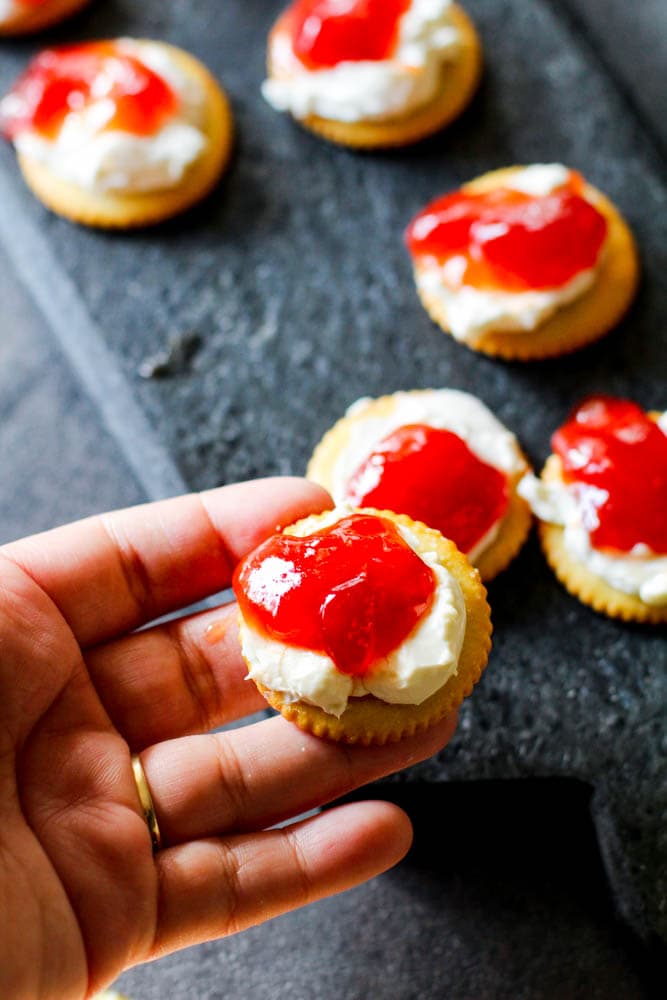 Cuban guava and cream cheese crackers