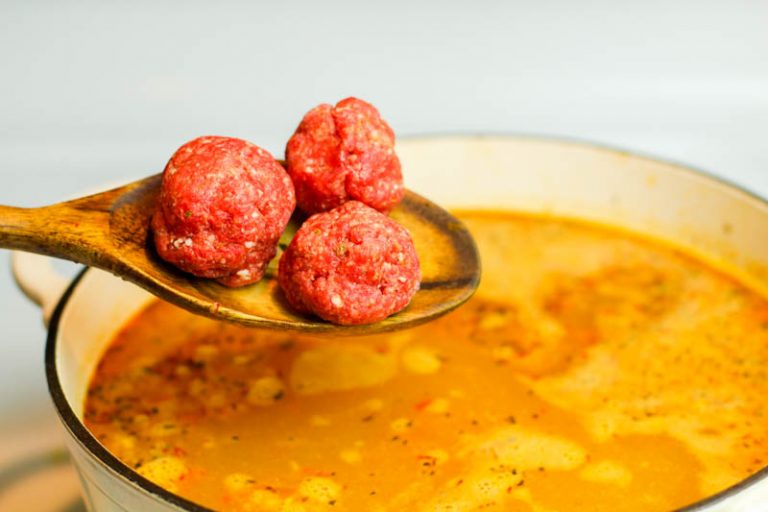 Spanish Saffron Albondigas Soup (Meatball Soup) Latina Mom Meals