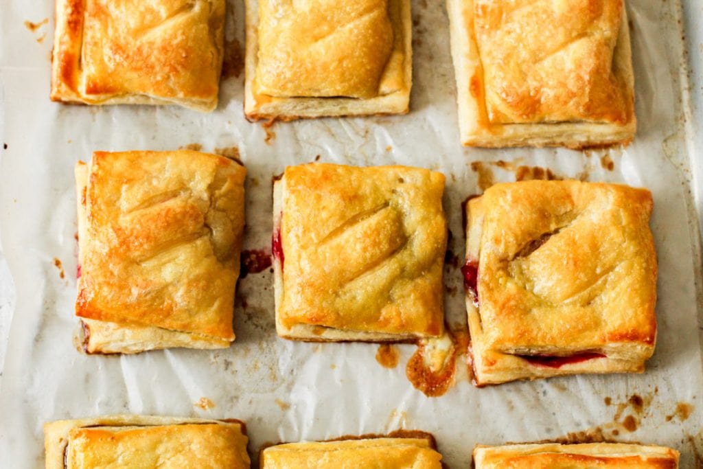 pastelitos de guayaba on wax paper