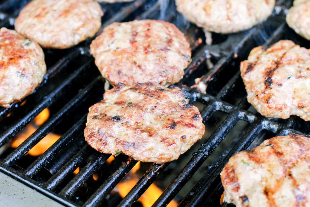 Cuban burger on the grill