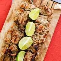 Pinchos with lime wedges