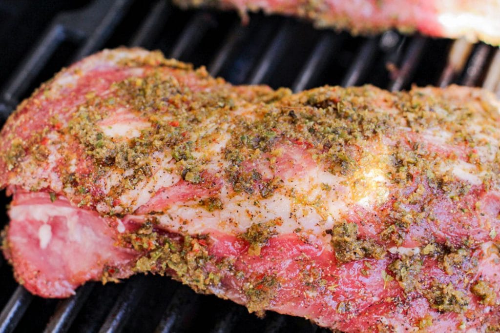 pork ribs on the grill