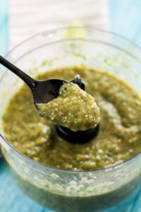 salsa verde in a food processor