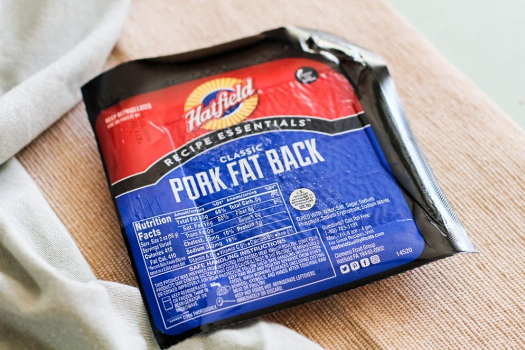 pork fat back in wrapper