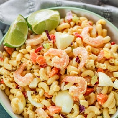 bowl with noodles and shrimp