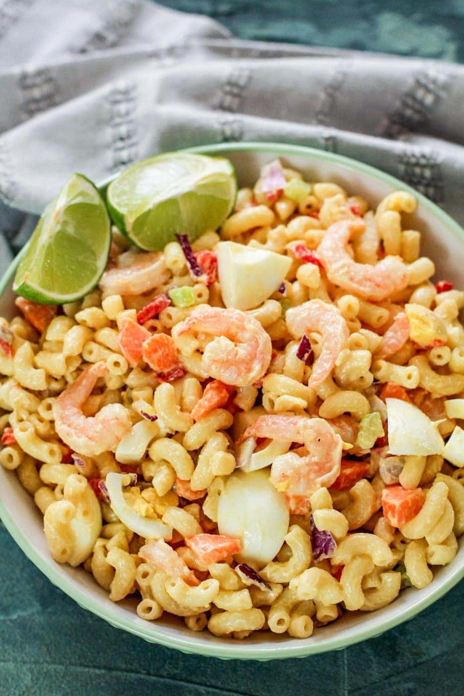 bowl with noodles and shrimp