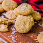 Coconut cookies stacked over each other