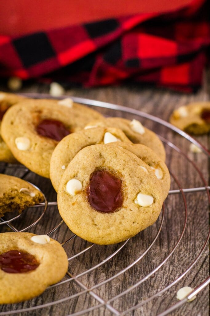 Guava cookies on a wire rack