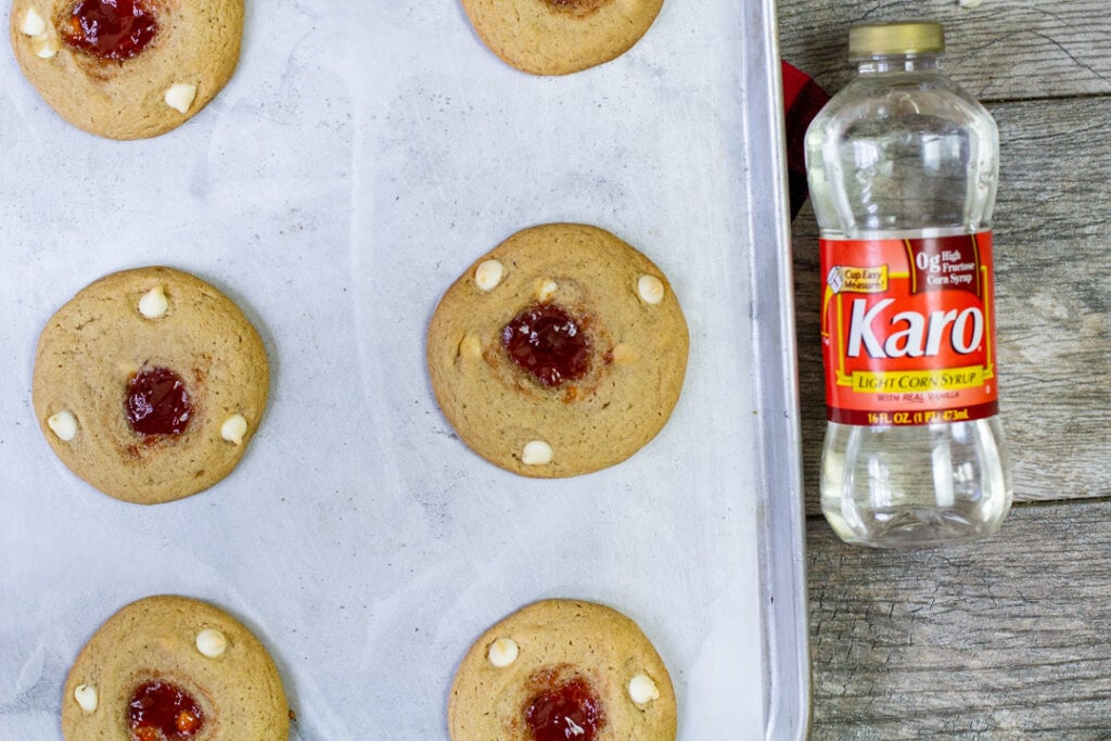 fresh baked guava cookies on a silver baking pan