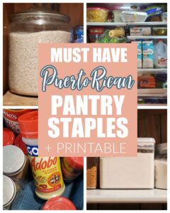 pantry staples such as rice, flour, and seasonings