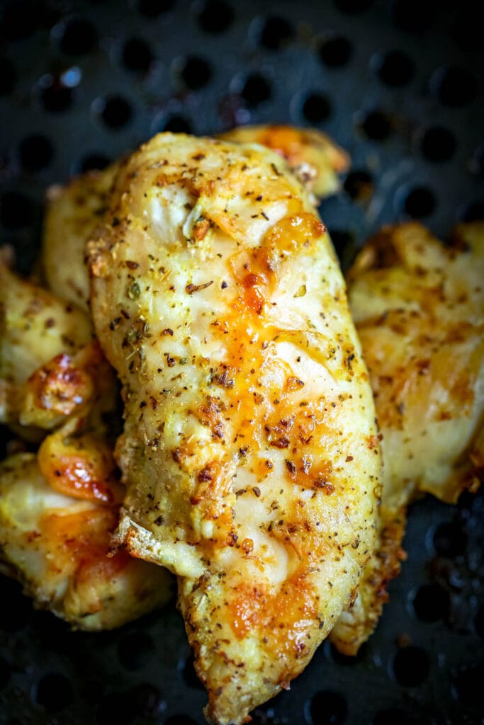 close up of air fried chicken tenders