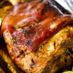 Close up of pernil with crispy skin