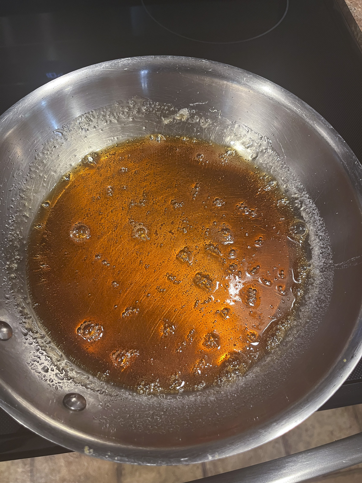 Amber caramel made for flan